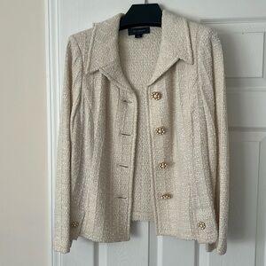 St. John tweed jacket with gold hardware